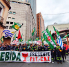 Multitudinaria movilización en el centro de Montevideo de FEOB