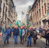 Multitudinaria movilización en el centro de Montevideo de FEOB
